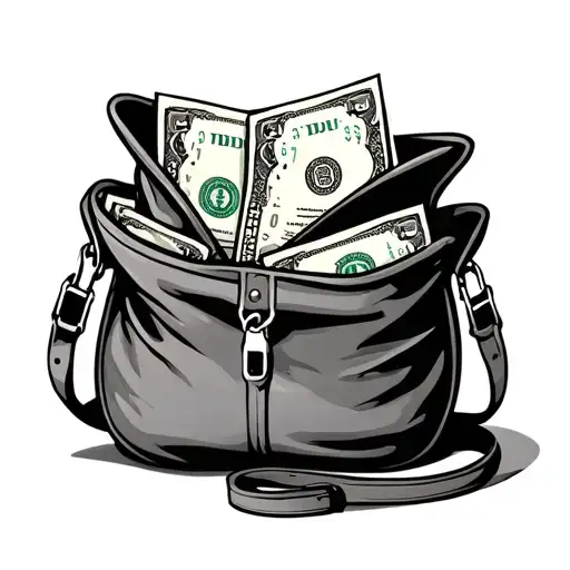 Unzipped Bag With Money