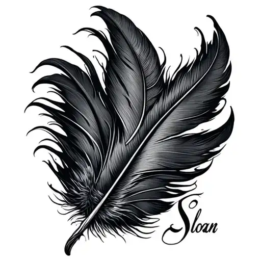 Masculine Feather In The Wind With The Name Sloan