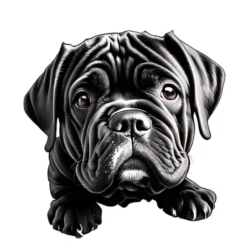 Small Shar Pei Ears Black And White