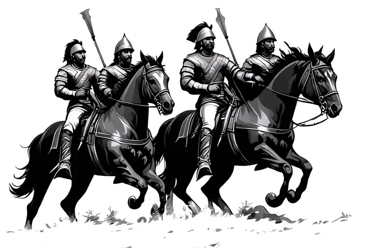Polish Hussar Warriors Riding