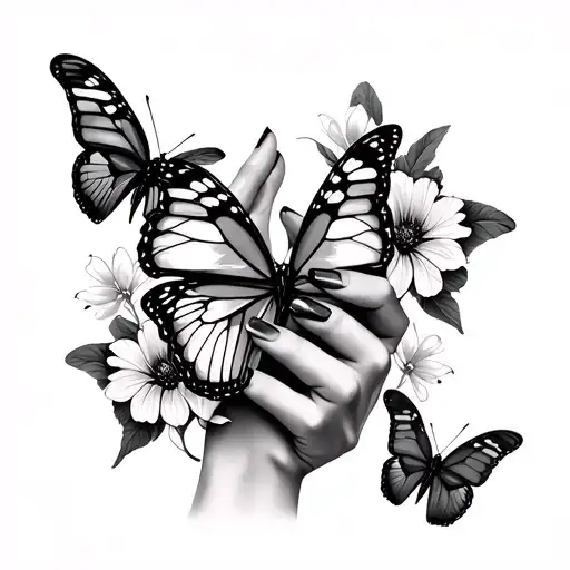 Hands And Butterflies