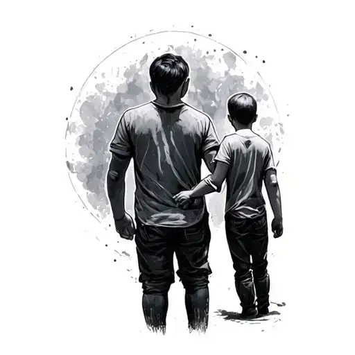 Son Holding Dads Hand