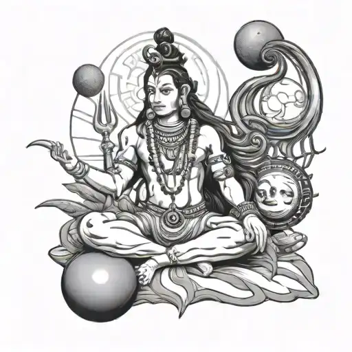 Lord Shiva Sitting Planets