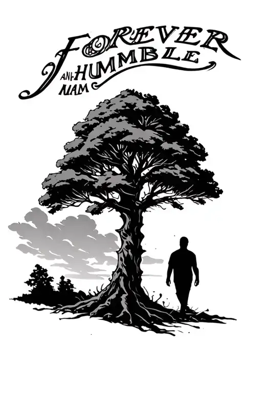 Pioson Tree And Text Forever Humble And Man Walking And 2007