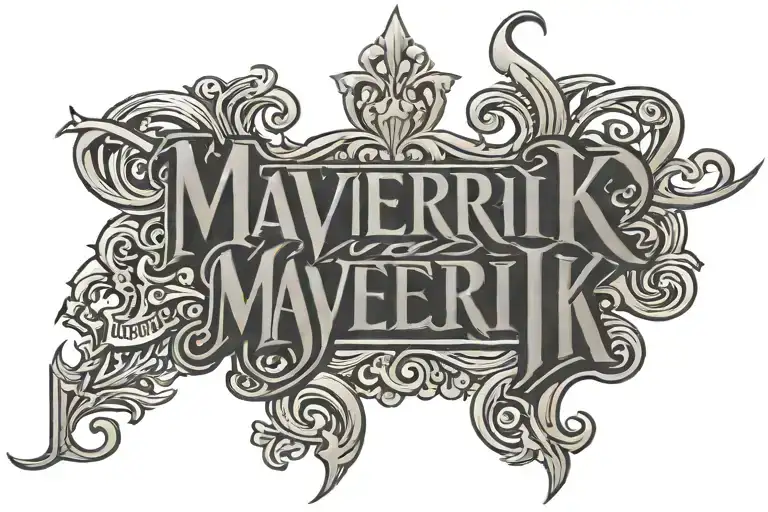 Maverik Name Tattoo Olde English
