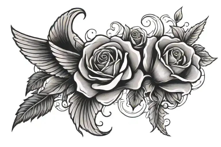 Rose And Angles Flying