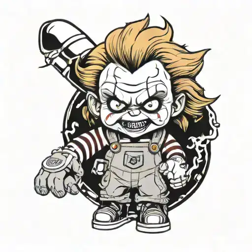 Chucky Cartoon Simple Pointalism