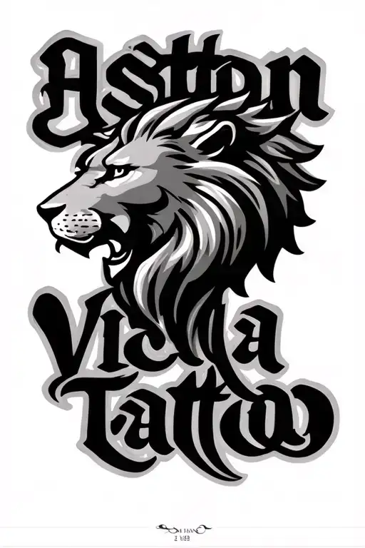 Aston Villa Text And Lion Head