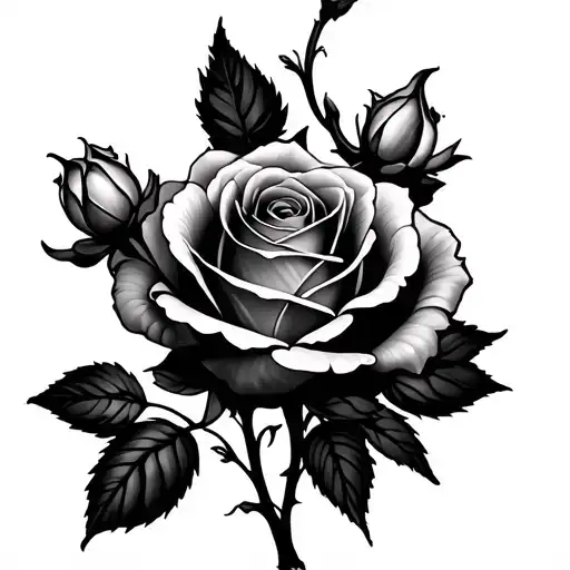 Shading Roses And Rosebuds