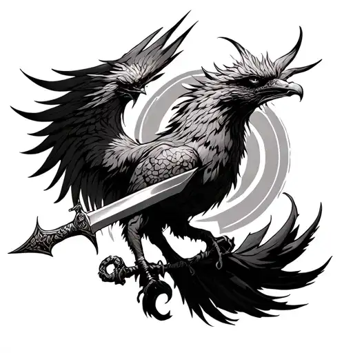 Phoenix Which Pulls A Dagger Out Of The Arm