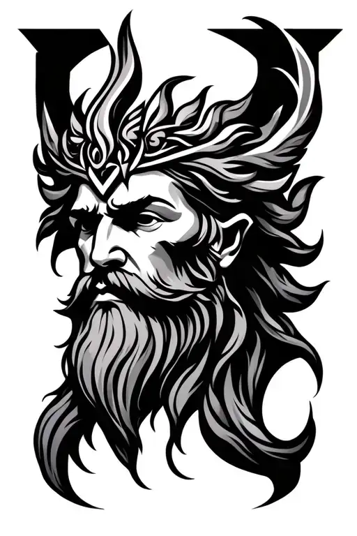 Head Beard God Symbol In Alchemy