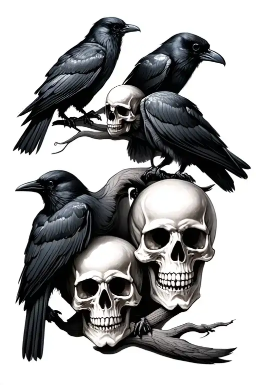 Skulls And Crows All Different Sizes