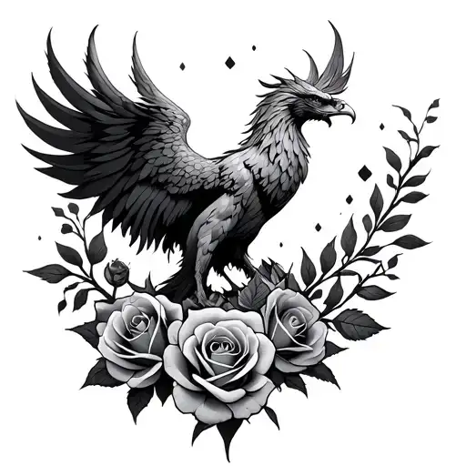 Phoenix Rising With Roses
