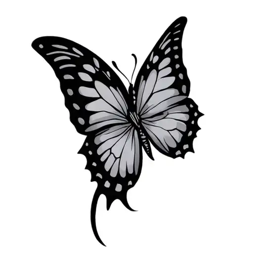 Mens Butterfly Throat Tattoo Design