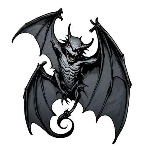 Halloween Bat With Monster Logo In Wing