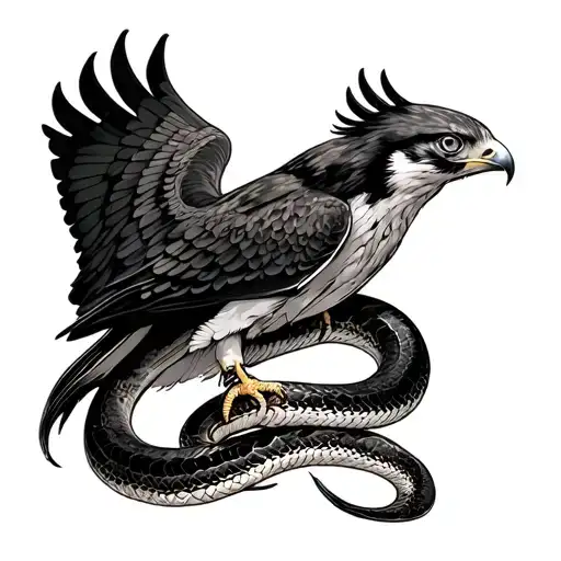 Falcon Turning Into A Snake