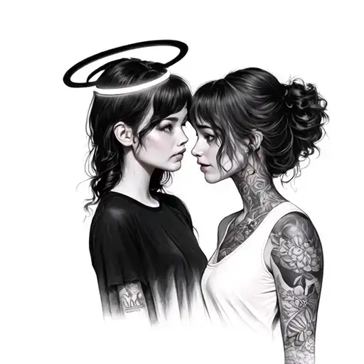 Two Girls But The Other Girl Has Halo
