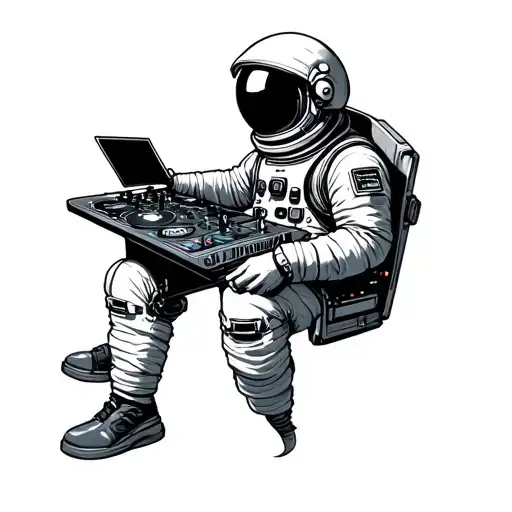 Astronaut Dj Tattoo Featuring