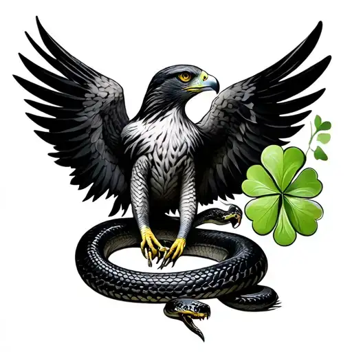 Hawk Iridescent Snake With Clover