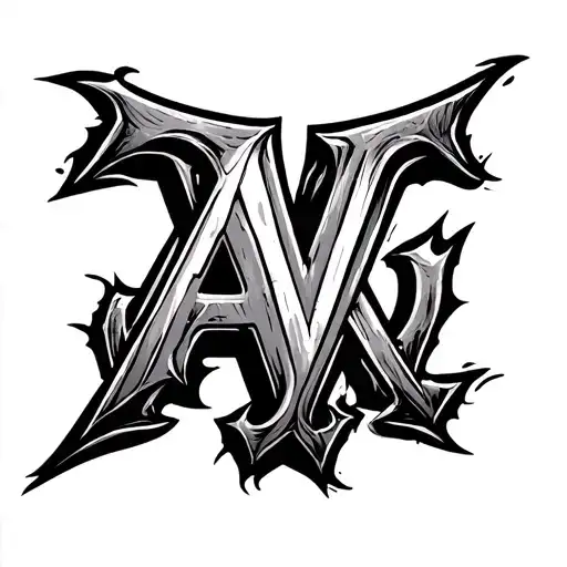 The Letters A And W But Look Like A Branding Iron