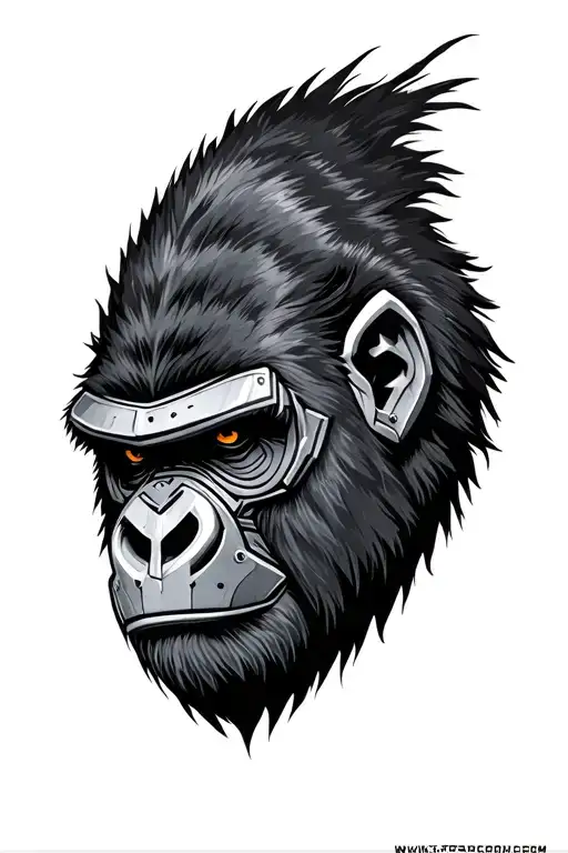 War Gorilla Head With Armor