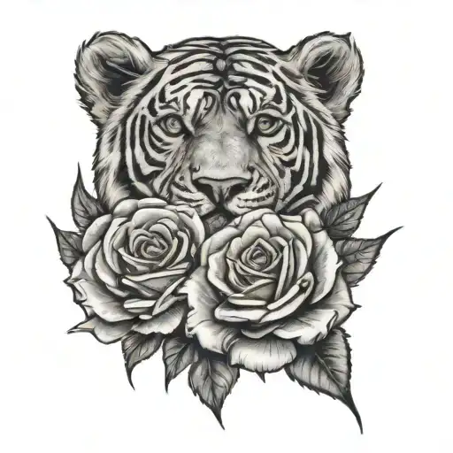Cubs And Roses Interwined