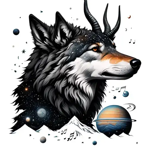 Planets And Sky And Mountain And Wolf And Music And Capricorn