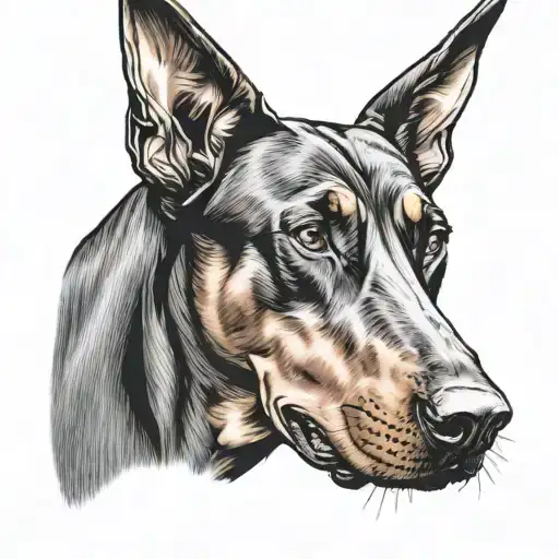Doberman Dog Head