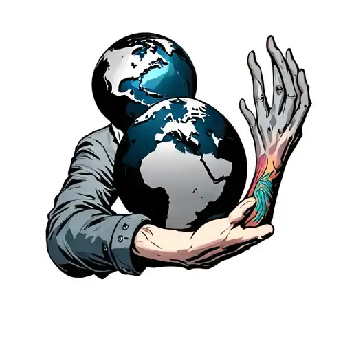 The World Is Yours Guy Holding World Up