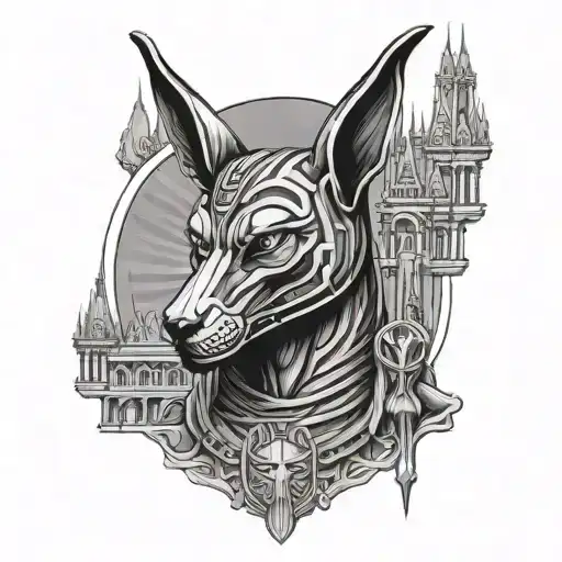 Anubis In Front Of Gates