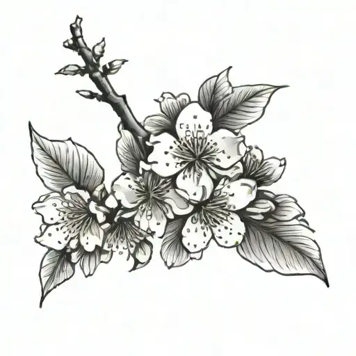 Cherry Blossom With Lea