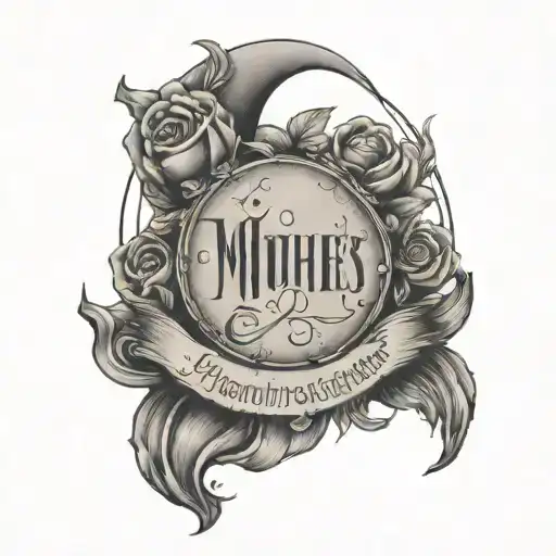 Mother's Name Incorperated With A Moon And Heart