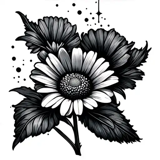 A Sweet Pea Flower And Daisy Inside Taurus Constellation