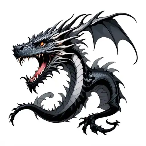 Cybersigilism Background With A Dragon