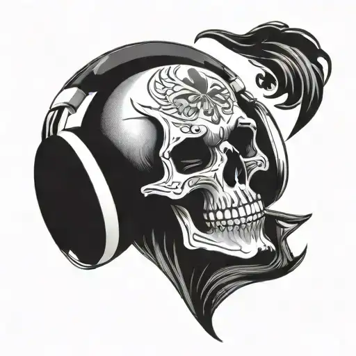 Skull Wearing Headphones