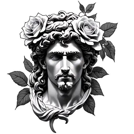 Greek God And Roses