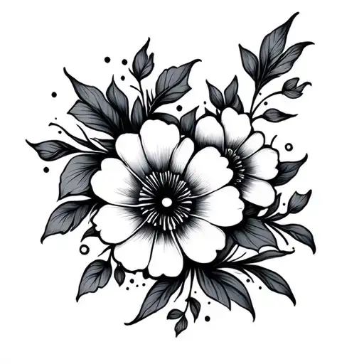 Flowing Flowers Dot Work The Fade