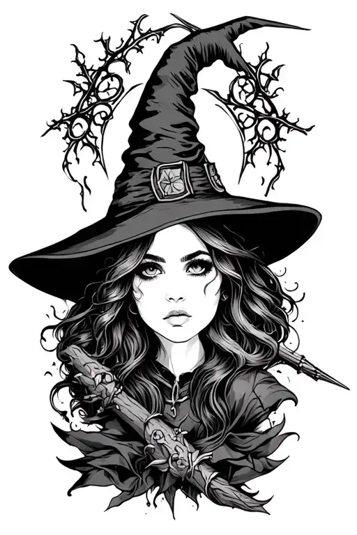 Half Sleeve Witches Tattoo Design