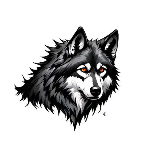 Forest With A Wolf And The Eye Of The Sharingan Eye