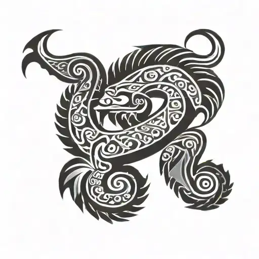 Zodiac Sign Pic Polynesian Black And White