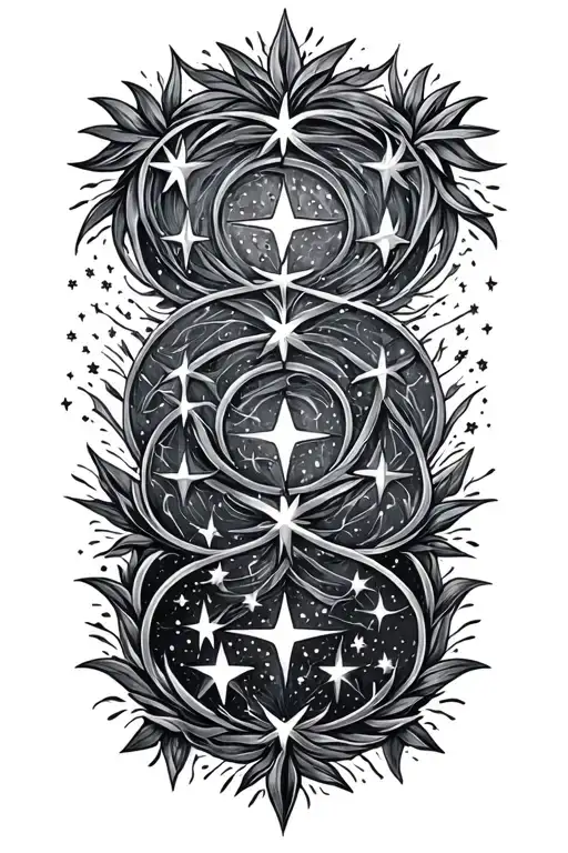 Stars Floating Up To Sky Making Oxytocin Chemical Symbol