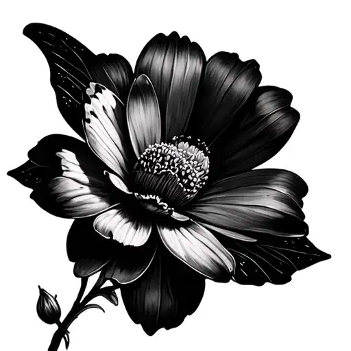 Half Butterfly Half Flower