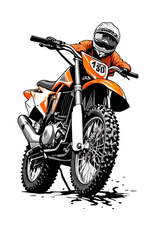 Orange And Dirtbike