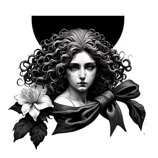Medusa With Bow And Gladiolus Flower Arrow