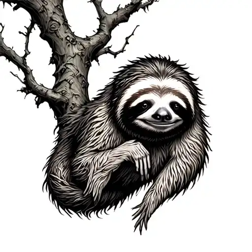 Poison Tree With Sloth Hanging