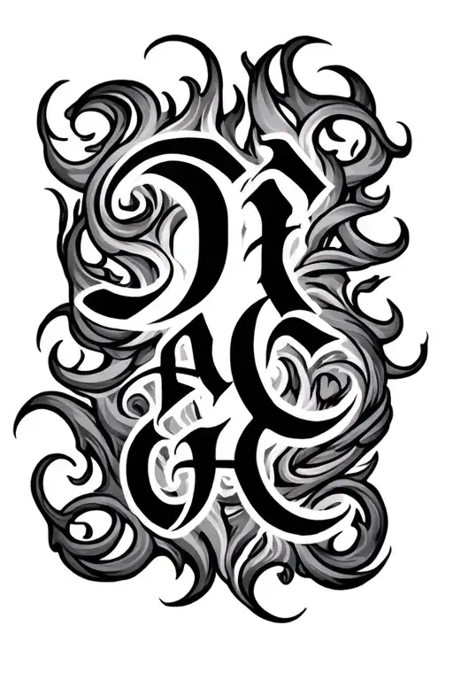 The Name Drake In Calligraphy With Swirls Like Lively Flames