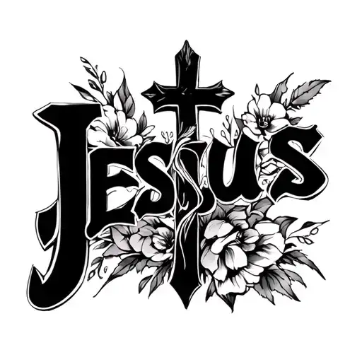 The Word Jesus Cross