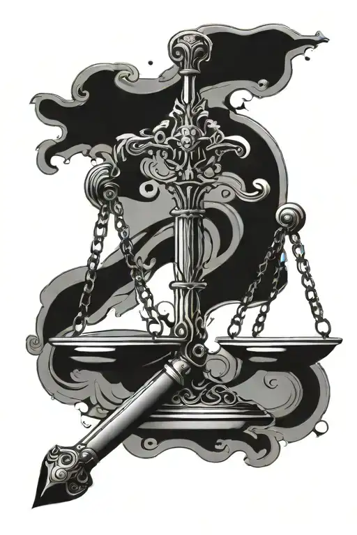 Libra Scales In The Shape Of A Sword