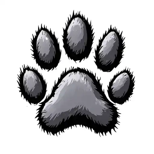 Paw Print Walking Across Like