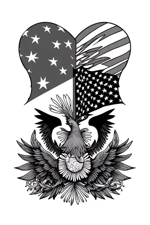 Philippines And United States Flag Intertwined